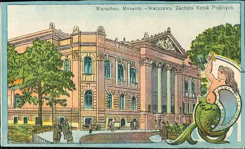 Warschau Warszawa Museum. Zachęta Sztuk Pięknych. Künstlerkarte 1915