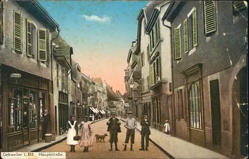 Gebweiler (Guebwiller) Elsaß Hauptstraße, Familie Geschäft 1916