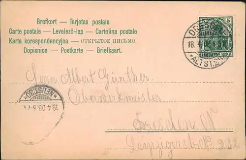 Ansichtskarte  Glückwunsch Ostern / Easter spielende Schüler 1904