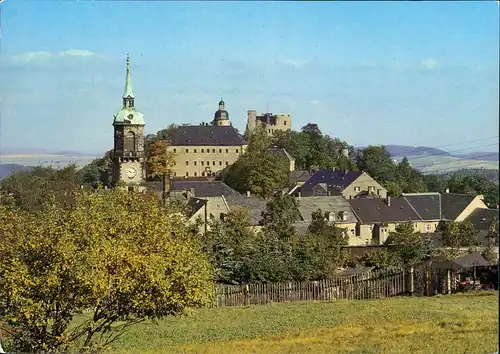 Frauenstein (Erzgebirge) Panorama-Ansicht, Schloß und Burgruine 1985/1986