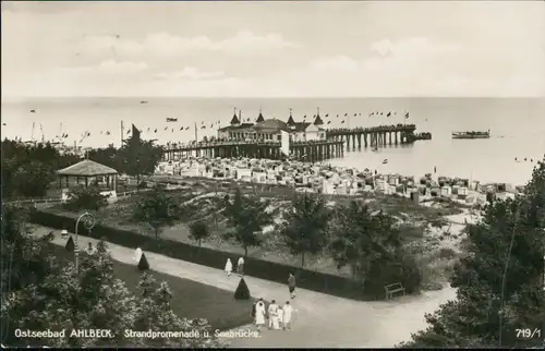 Ansichtskarte Ahlbeck (Usedom) Strandpromenade 1935