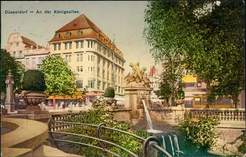 Ansichtskarte Düsseldorf An der Königsallee. 1915