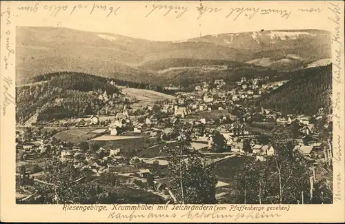 Postcard Krummhübel Karpacz Teichränder (vom Pfaffenberge gesehen) 1925