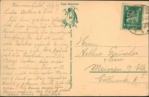 Postcard Krummhübel Karpacz Teichränder (vom Pfaffenberge gesehen) 1925
