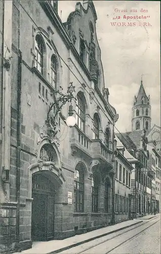 Ansichtskarte Worms Straßenpartie 12 Aposteln 1910