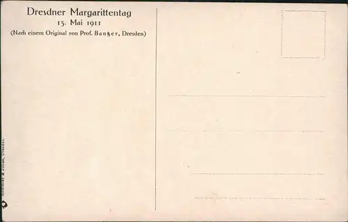 Dresden Dresdner Margarittentag Frau und Kind Künstlerkarte 1911