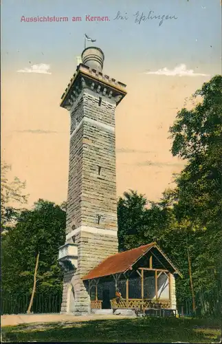 Ansichtskarte Esslingen Aussichtsturm am Kernen 1912