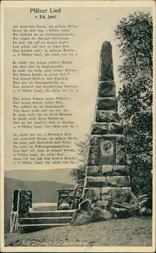 Limburg (Lahn) Pfälzer Lied v. Ed. Jost. Denkmal auf der Limburg 1932