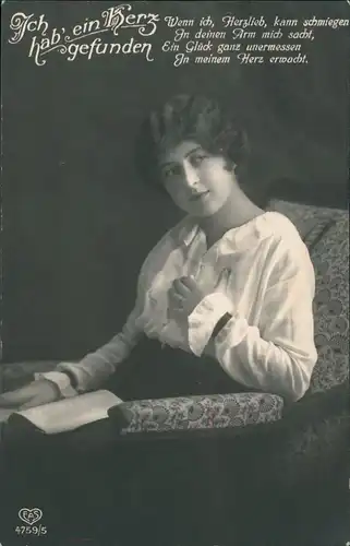 Ansichtskarte  Liebe Liebespaare - Love Frau ich hab mein herz gefunden 1917