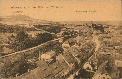 Ansichtskarte Kamenz Kamjenc Hutberg Pulsnitzer-Straße 1925