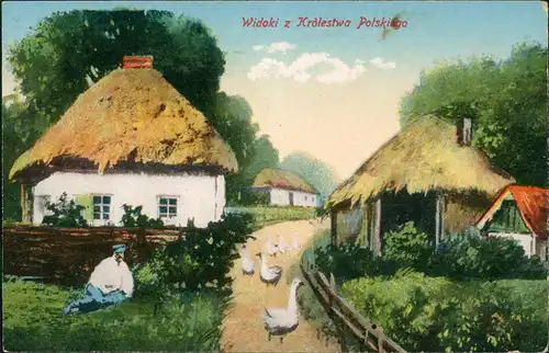 Polen Polska Polen / Polska Widoki z Królestwa Polskiego Dorfpartie 1914