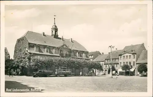 Ansichtskarte Bad Liebenwerda Rathaus, Marktplatz - LKW 1953
