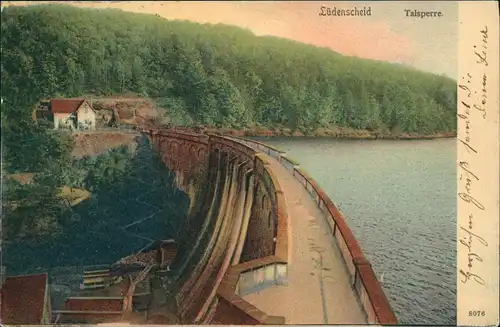 Ansichtskarte Lüdenscheid Talsperre - Staumauer 1909