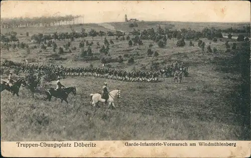 Dallgow Döberitz  Infanterie-Vormarsch am Windmühlenberg 1915 Feldpoststempel