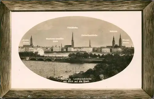 Ansichtskarte Hamburg Lombardsbrücke 1909 Passepartout