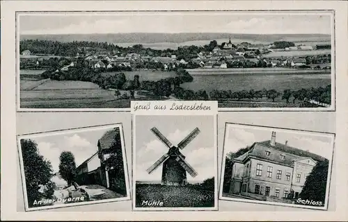 Lodersleben-Querfurt 4 Bild: Querne, Totale, Schloss, Windmühle 1928