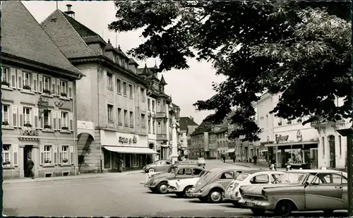Ansichtskarte Schopfheim Straße, Konditorei, Geschäfte - VW Käfer 1962