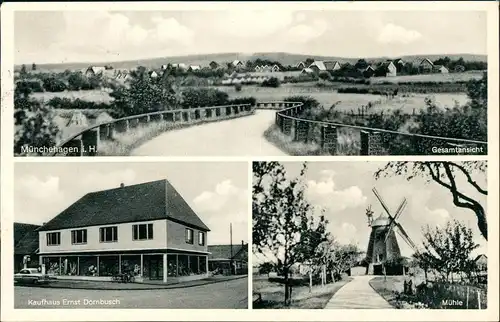 Münchehagen-Rehburg-Loccum 3 Bild: Stadt, Kaufhaus, Windmühle 1958