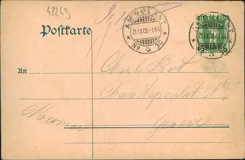Ansichtskarte Hirschsprung-Breitnau Eingang zur Ravennaschlucht. 1908