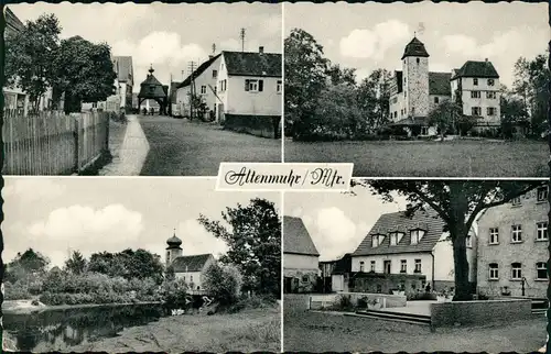 Ansichtskarte Altenmuhr-Muhr am See Straßen, Kirche, Schloß 1968