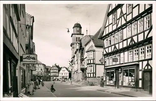 Ansichtskarte Lauterbach (Hessen) Marktplatz, Geschäfte 1951