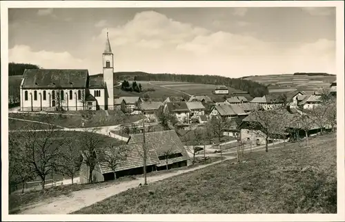 Ansichtskarte Rickenbach Stadtpartie an der Kirche 1937