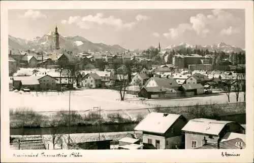 Ansichtskarte Traunstein Stadt im Winter 1967