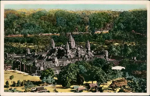 Siem Reap Angkor Wat/ Khmer អង្គរវត្ Kambodscha Colorierte Fotokarte 1930