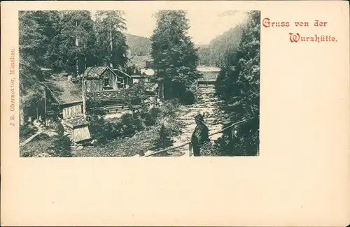 Ansichtskarte Spitzingsee-Schliersee Wurzhütte. 1905