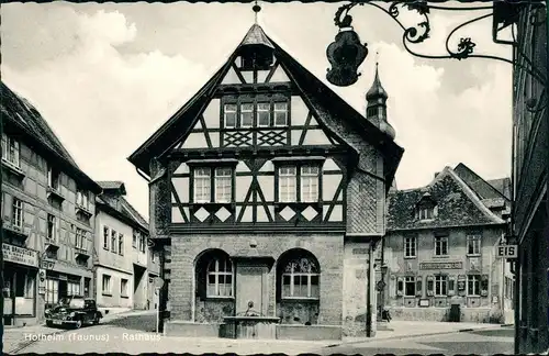 Ansichtskarte Hofheim (Taunus) Straßenpartie am Rathaus 1964