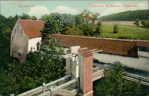 Ansichtskarte Leibertingen Zugbrücke im Schloss Wildenstein 1912