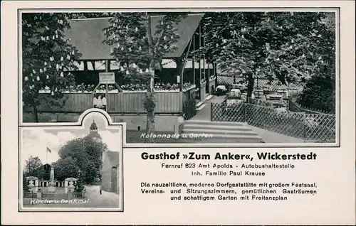 Ansichtskarte Wickerstedt Gasthof »Zum Anker«, Wickerstedt 1939