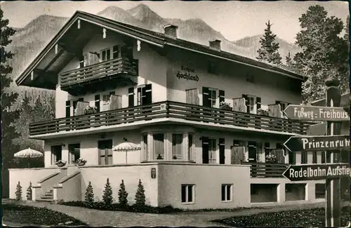 Ansichtskarte Bad Wiessee Hotel - Pension - Kurheim Hochland 1958
