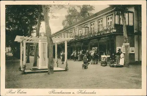 Ansichtskarte Bad Eilsen Roccabrunnen u. Kolonnaden. 1916  gel. Bahnpoststempel