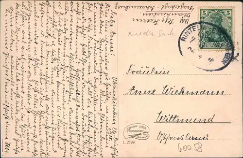 Ansichtskarte Bad Eilsen Roccabrunnen u. Kolonnaden. 1916  gel. Bahnpoststempel