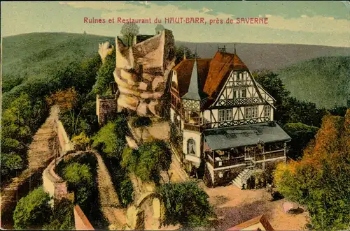 CPA Zabern Saverne Ruines et Restaurant du HAUT-BARR 1915