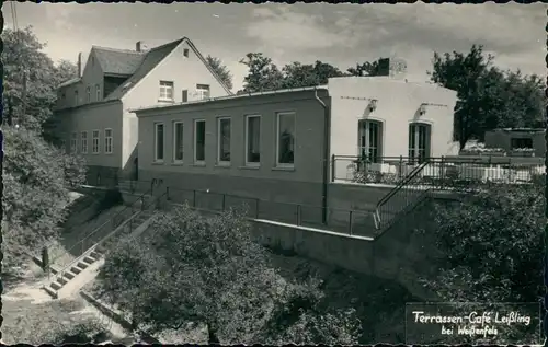 Ansichtskarte Leißling Terrassen-Café Leißling bei Weißenfels 1961