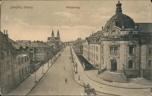 Ansichtskarte Landau in der Pfalz Kaiserring. 1913