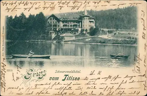 Ansichtskarte Titisee-Neustadt Schwarzwaldhotel 1902  gel. Titisee nach Zürich