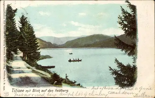 Ansichtskarte Feldberg (Schwarzwald) Titisee mit auf den Feldberg. 1904