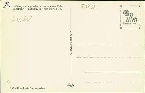 Endenburg-Steinen (Baden) Müttergenesungsheim der Arbeiterwohlfahrt RS 1939