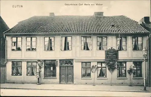 Ansichtskarte Eutin Geburtshaus Carl Maria von Weber 1918