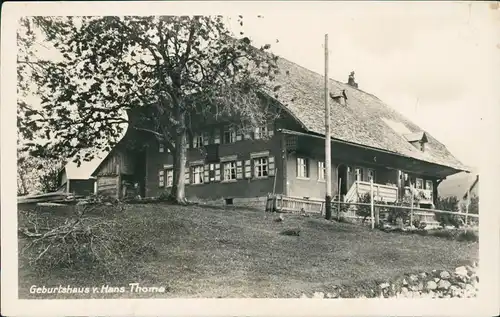 Ansichtskarte Bernau im Schwarzwald Geburtshaus v. Hans Thoma - Fotokarte 1939