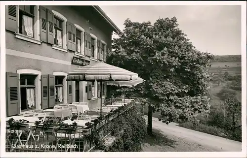 Ansichtskarte Raitbach-Schopfheim Gasthaus z. Krone - Terrasse 1953