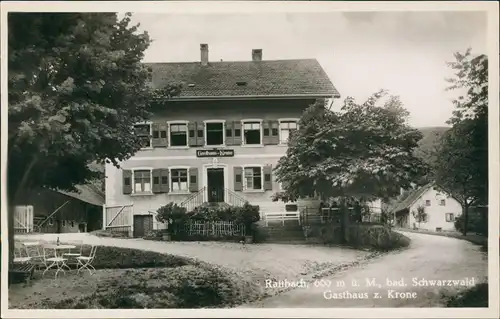 Ansichtskarte Raitbach-Schopfheim Gasthaus-Krone, Straßenpartie 1939