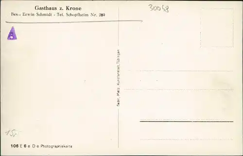 Ansichtskarte Raitbach-Schopfheim Gasthaus-Krone, Straßenpartie 1939