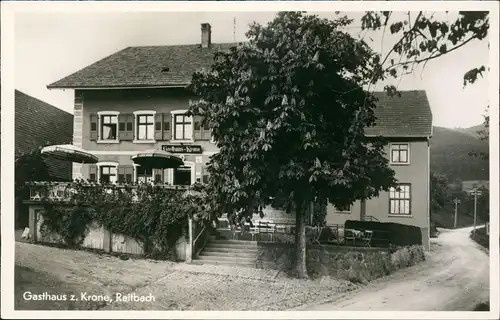 Raitbach-Schopfheim Gasthaus z. Krone, Straßenpartie - Terrasse 1939