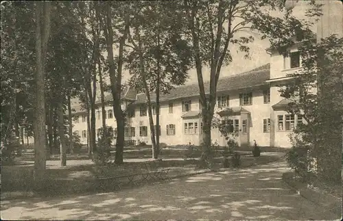 Ansichtskarte Bad Mergentheim Westbau des Kurhauses mit Park. 1926