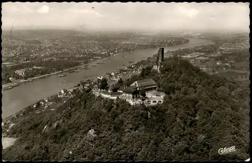 Bad Godesberg-Bonn Burg Drachenfels (Siebengebirge) vom Flugzeug aus 1962