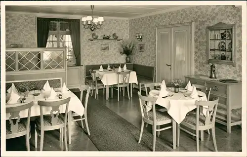 Ansichtskarte Binzen (Lk Lörrach) Weinstube zur Mühle - Gastraum 1932